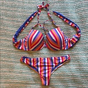 Tezenia Striped Multicolor Bikini Set